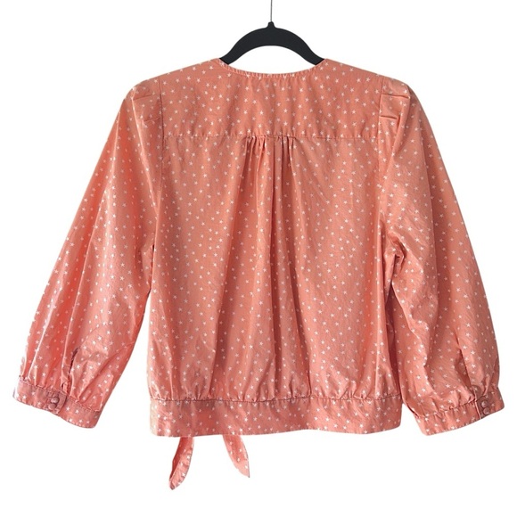 MADEWELL | NWOT STAR SCATTER PURE COTTON TOP WRAP & TIE FRONT PEACH | LARGE - Picture 7 of 12